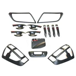 MATTE BLACK HANDLE BOWL HEADLAMP TRIMS COVERS CHROMIUM STYLING FIT FOR NISSAN NAVARA NP300 EXTERIOR LIGHTS COVER ACCESSORIES