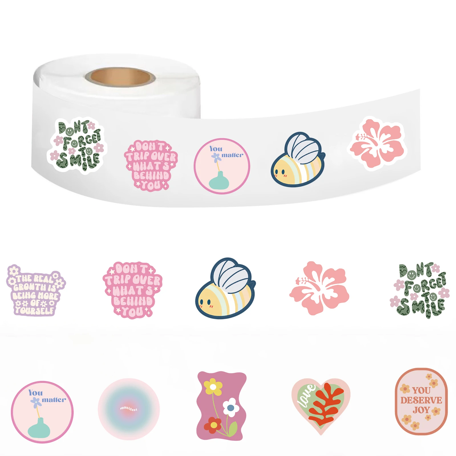 500PCS Danish Style Roll Stickers Notebook Cafe Birthday Harajuku Living Room Laptop Luggage Art For Home Personalize Stickers