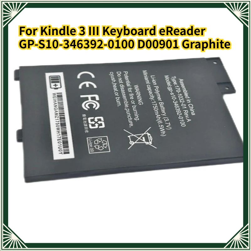 Batterie de veille longue durée pour Kindle 3 III Keyboard eReader GP-S10-346392-0100 D00901 Graphite. Remplacez la batterie.