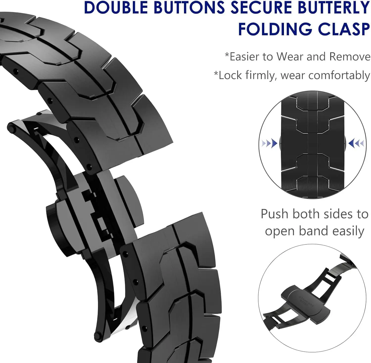 حزام لساعة سامسونج جالاكسي 8 سوار معصم بديل من الفولاذ المقاوم للصدأ لهاتف جالاكسي 8 40 44 ملم/إكسسوارات حزام كلاسيكية للرجال والنساء