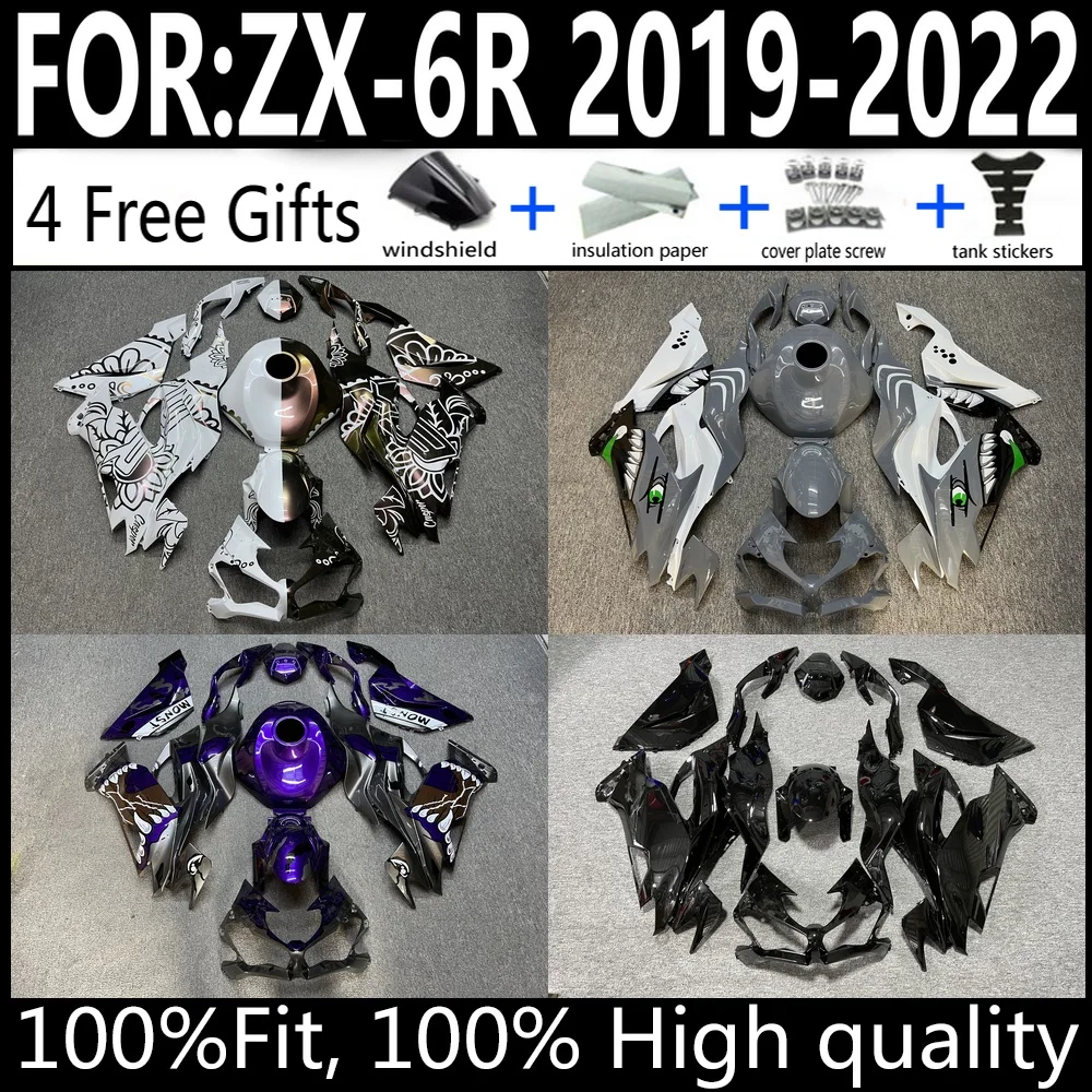 

100% Fitment Injection Fairing Kit Fit For Kawasaki Ninja ZX-6R 636 2019-2022 ABS Bodywork Cowling Set High Grade Fitment