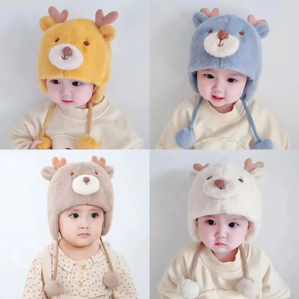 

New Soft Fluffy Winter Baby Earmuffs Warm Windproof Ear Protection Cap Cartoon Ear Plush Fluffy Warm Hat