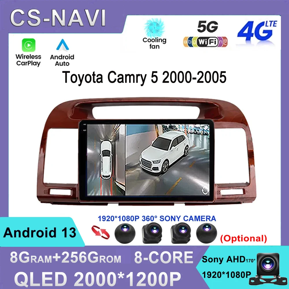 

Автомагнитола для Toyota Camry, 2 din, Android 2002, 2006-, GPS