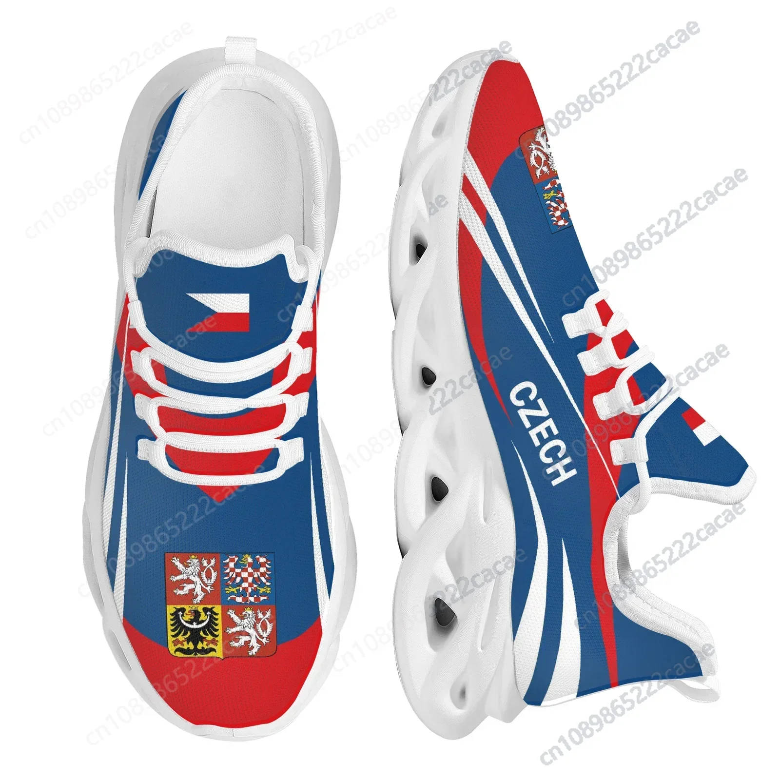 Czech National Emblem Printing Shockproof Platform Shoes National Flag Design Lightweight Outdoor Platform Shoes