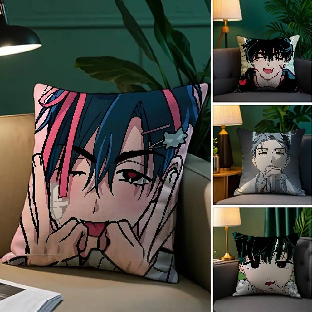 غطاء وسادة من Alien Stage Ivan Anime Boy غطاء وسادة قطيفة مريح مطبوع على الوجهين - هدية منزلية لديكور غرفة النوم