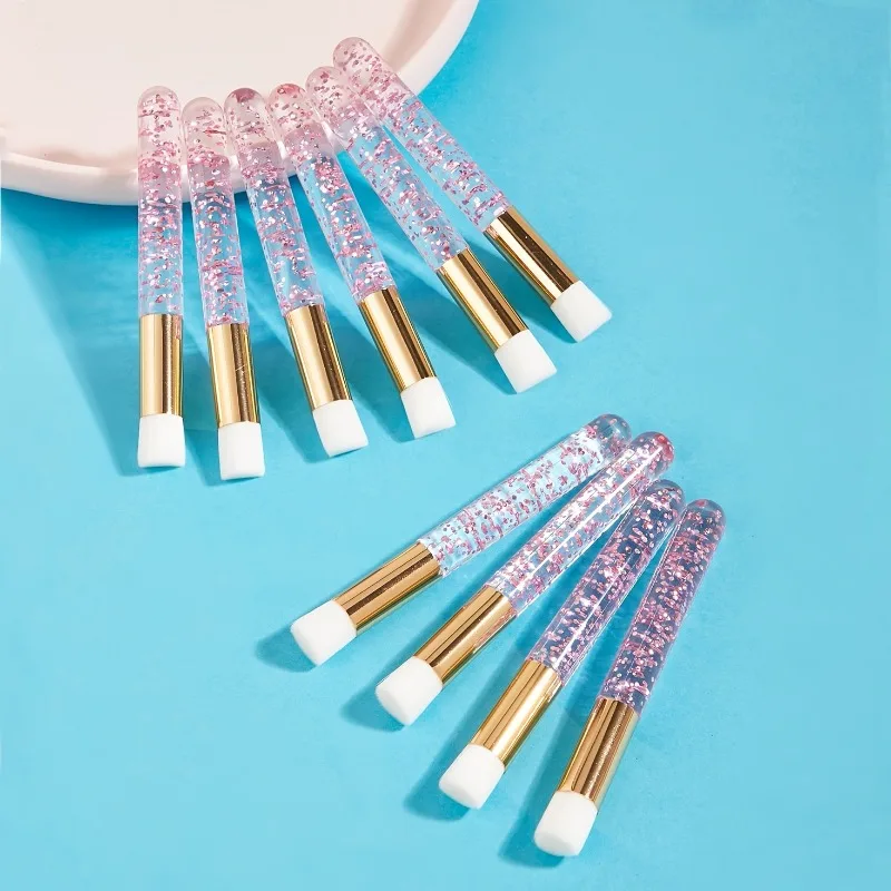 New In 2024 Soft Eyelash Extension Cleaning Brush Crystal Bead Handle Nose Blackhead Remover Brush Makeup Tool make up brushes