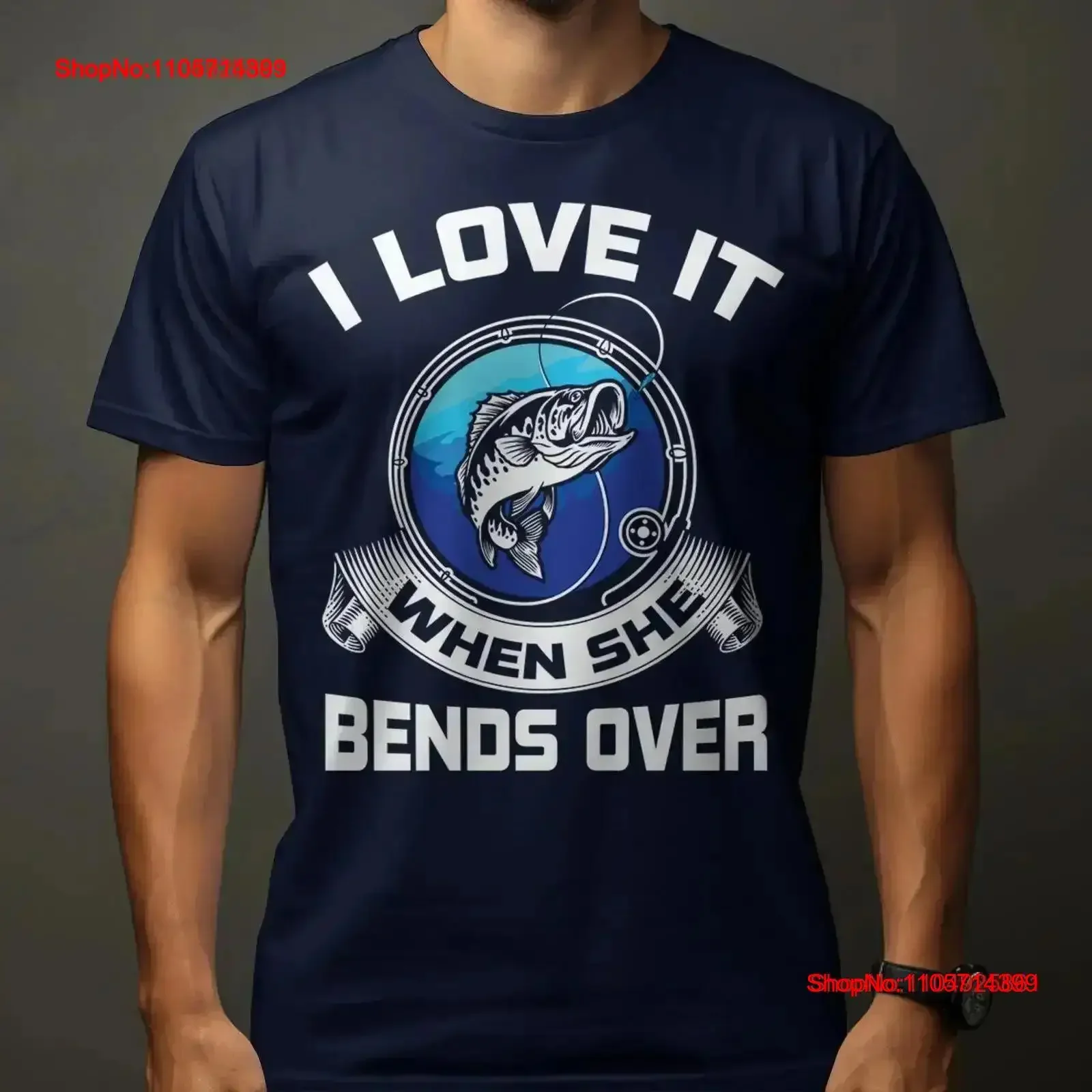 Camiseta Divertida de Pesca para Hombre, Me Encanta Cuando Ella se Inclina, Ropa Novedosa con Humor de Pescador, Estilo Vintage Lavado y Cómodo