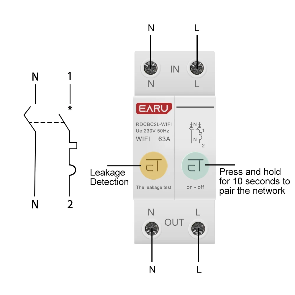 1P + N Din Rail WIFI Smart Energy Meter consumo energetico kWh Circuit Breaker Time Timer Switch relè voltmetro per Smart Home