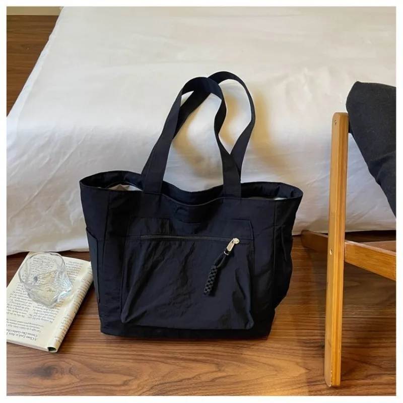 CEEKAY Nylon-Tragetasche mit Reißverschlussfach vorne, Seilanhänger, Tragegriff, vielseitig einsetzbar, für den täglichen Gebrauch, lässig, große Kapazität, Damenhandtasche – Detail 30