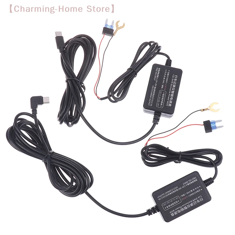 【M】 12–24 V bis 5 V, 2,5 A, Parküberwachung, Auto-DVR, Dashcam, Kamera-Hardwire-Kit mit Niederspannungsschutz, Typ-C-USB-Anschluss