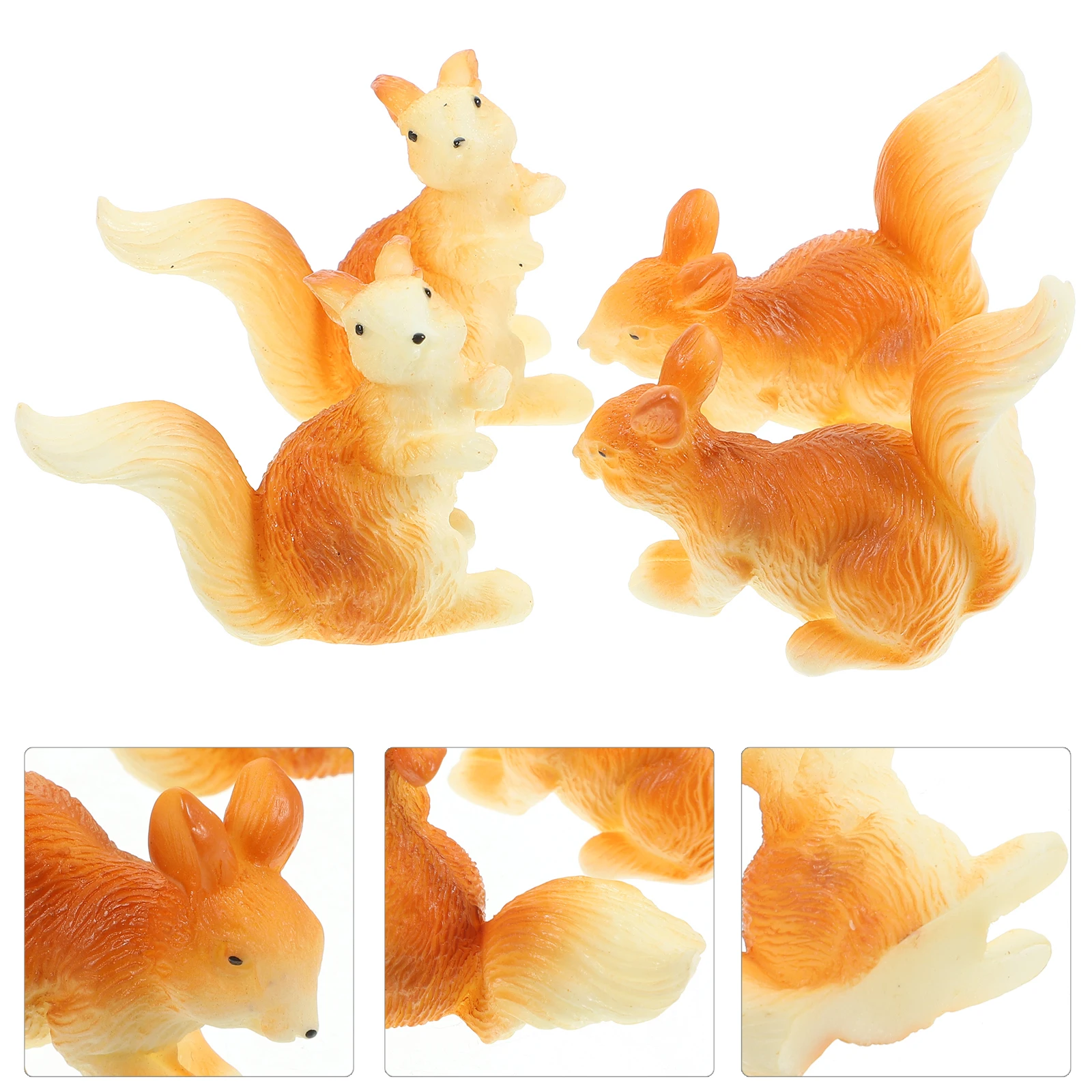 

4pcs Resin FigurinesTiny Animal ToysWoodl nament Garden Statue Tiny Animal Figurines Craft Durability Safe Gifts