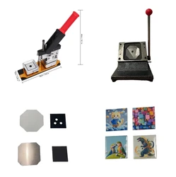 Square Refrigerator Badge Machine 50x50mm Rotating Manual Making Refrigerator Magnets/Badge Pins Suitable As A Gift for Children
