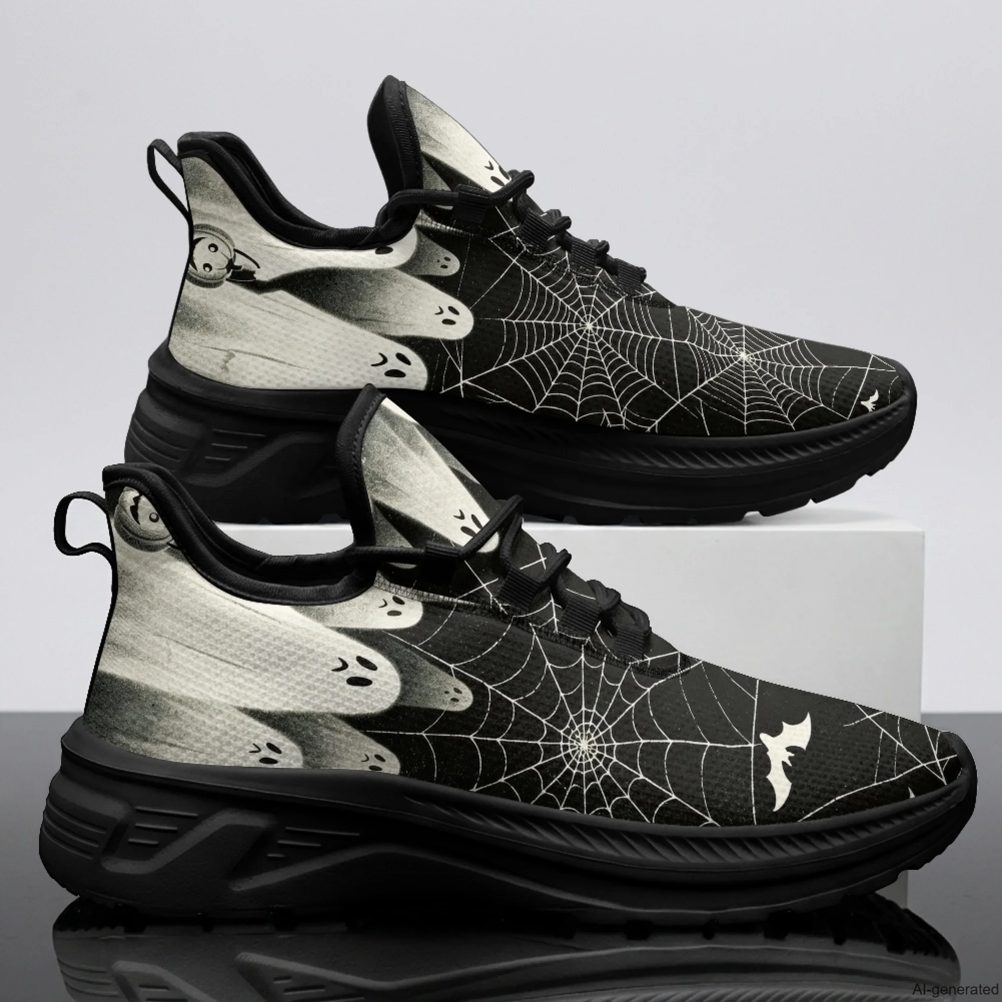 XIXIRIMIDO Womens Walking Shoes Nurse Shoes Nurse Sneakers Halloween Ghosts Print Tenis Masculino De Corrida Barefoot Shoes35-48