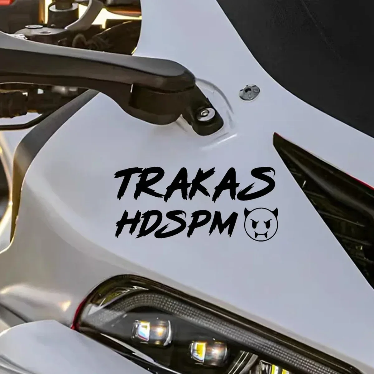 

2pcs TRAKAS HDSPM Funny Motorcycle Sticker Waterproof Vinyl Decal Helmet Fuel Tank Windshield Auto Exterior Styling Accessories
