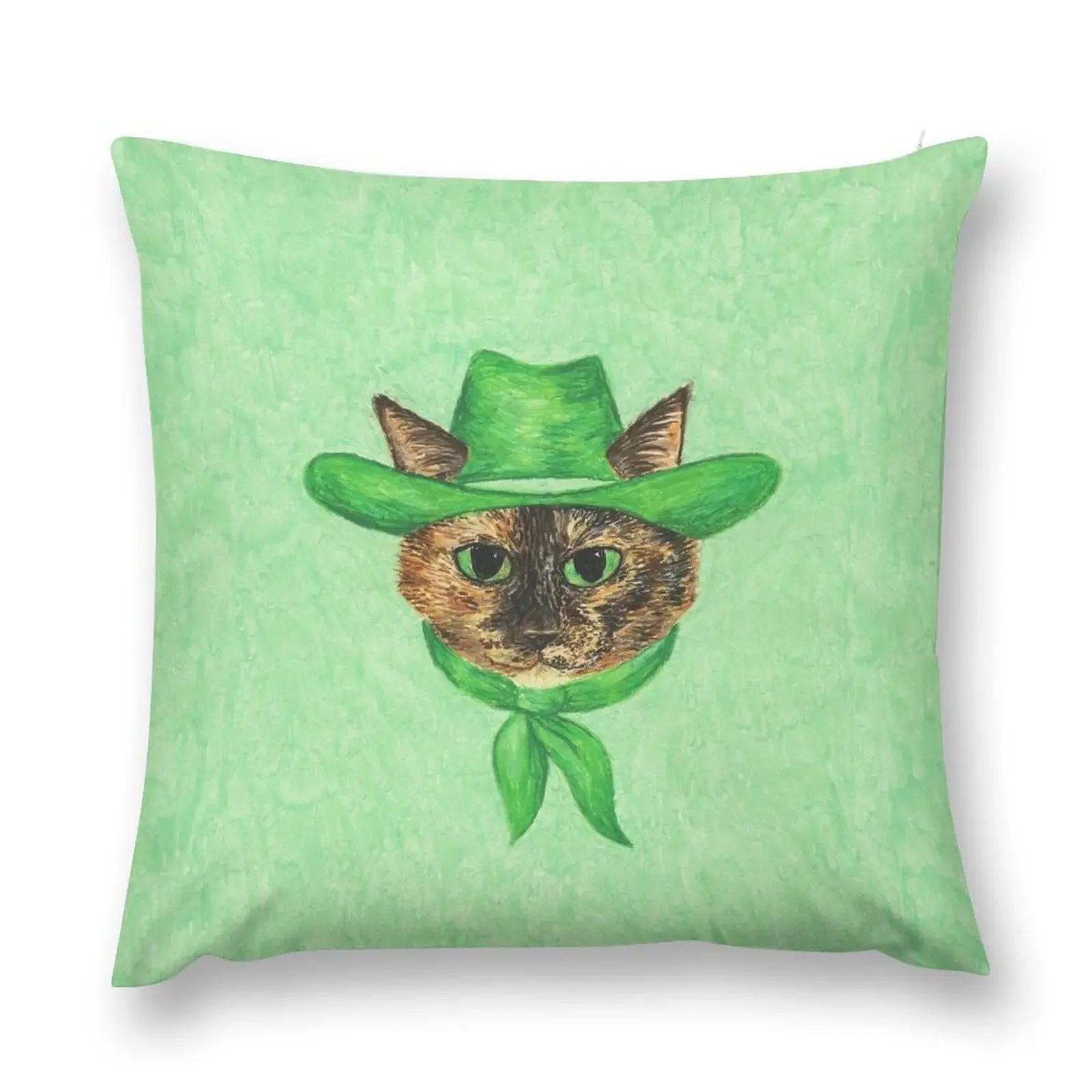 Tilly the Cowgirl Tortie Cat Throw Pillow Sofa Cushion Cover Luxury Pillow Case pillow