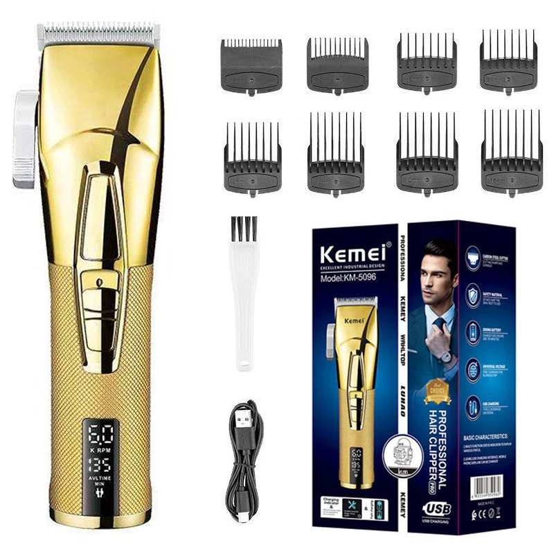 Kemei Professional Metal Hair Clipper Men's Combing Electric Beard Body Beard Head Face Hair Clipper Men Rechargeable