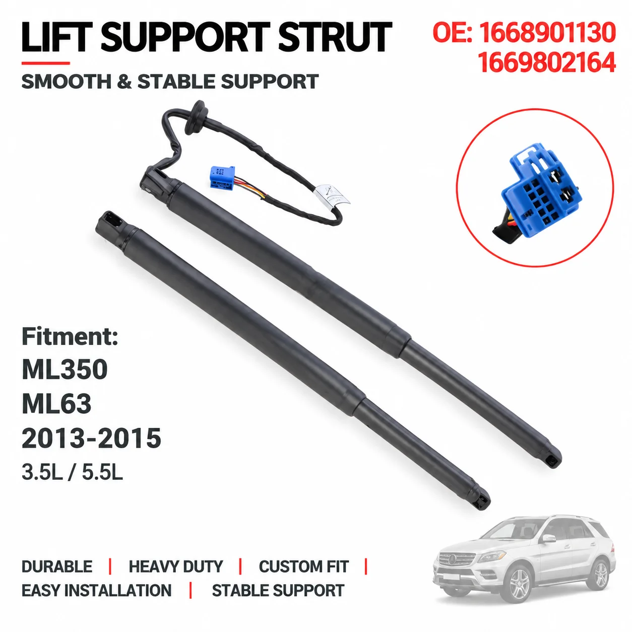Power Lift Support for Mercedes-Benz W166 ML GLE-Class ML350 ML63 2013-2015 Tailgate Liftgate Strut 1668901130 1669802164