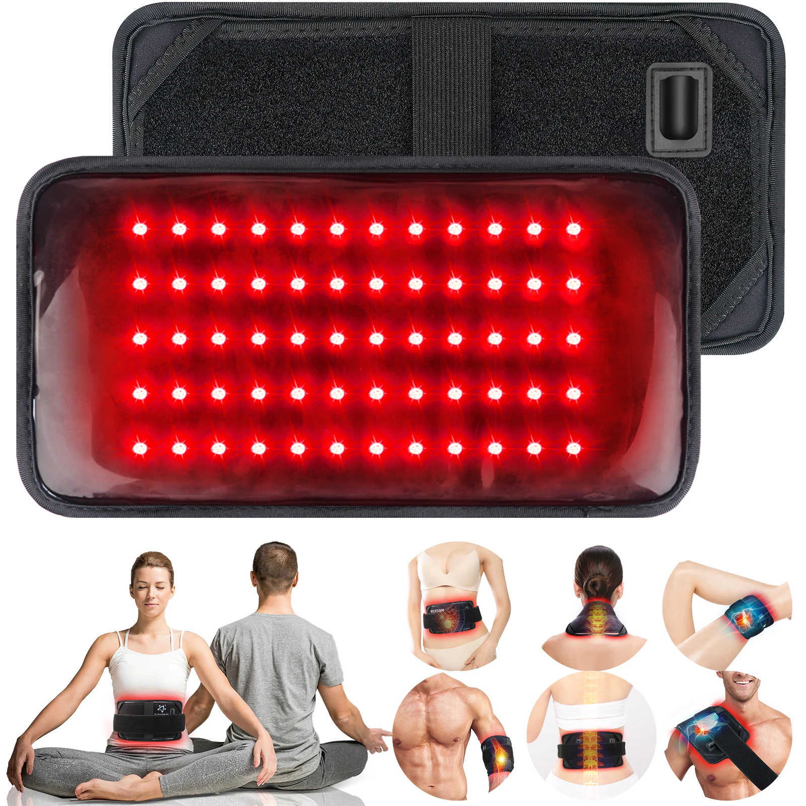 Ceinture de Énergie Chauffante à Lumière Infrarouge LED, Ohio eur Lombaire et Dos, pour Muscles et Corps