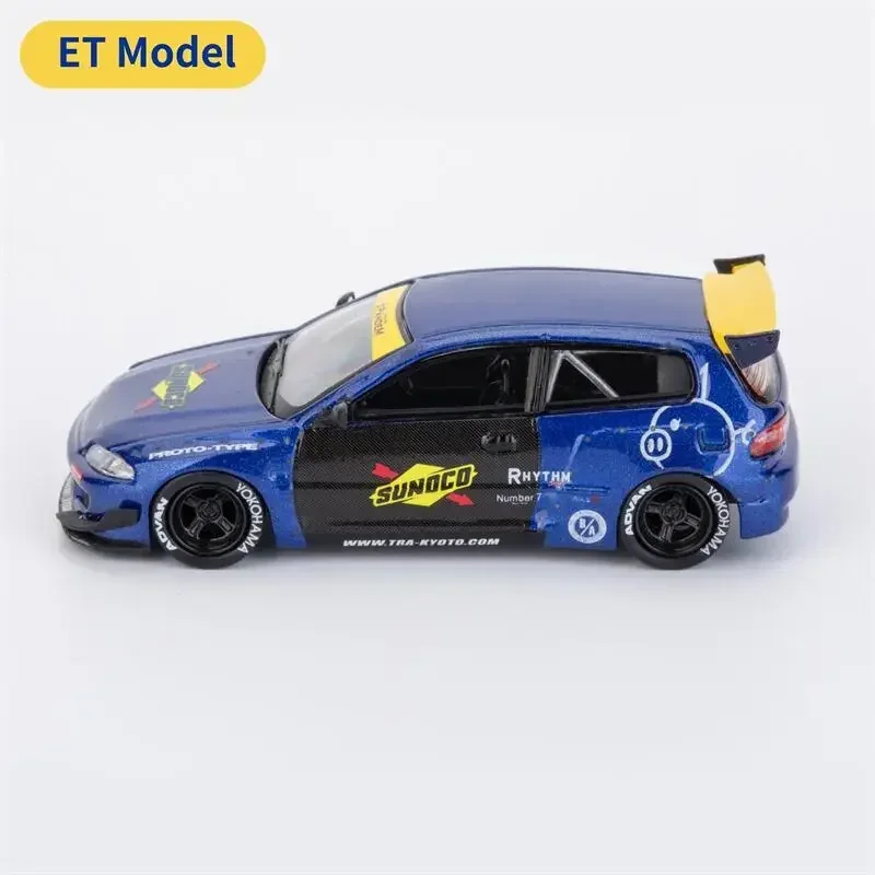 ET Model x Model Collect 1:64 Civic EG6 Mk5 Pandem Rocket Bunny Sunoco نماذج سيارات مصبوبة