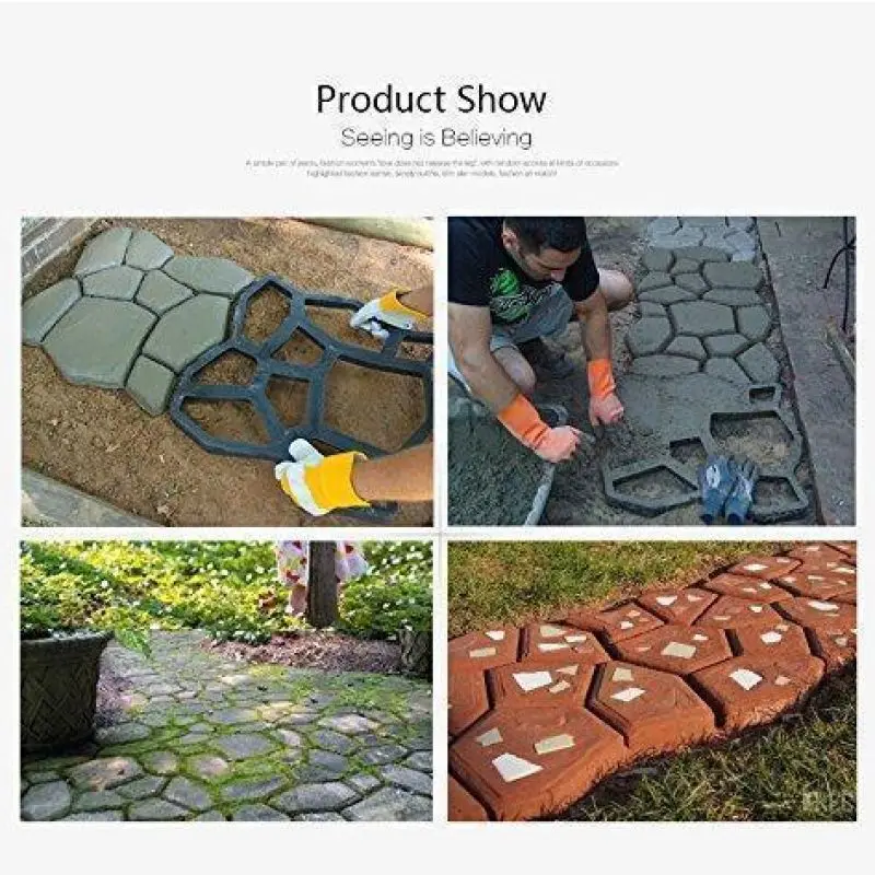 Plastic Garden Path Manual Paving Mold Cement Brick Stone Pathway Concrete DIY Reusable Plastic Mold Garden Building Paving Mold