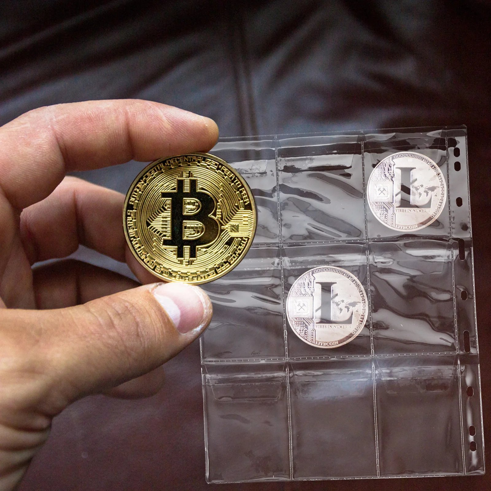 

5pcs Collection Sheets 9 Hole Transparent Plastic Pages For Money Binder Coin Holder Storage Album Coin Collecting Supplies