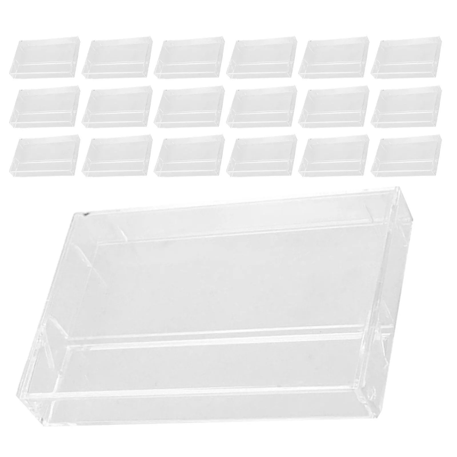 20Pcs Cassette Tape Storage Box Plastic Organizer Case Retro Dustproof Music Tape Holder Portable Collector Display Storage