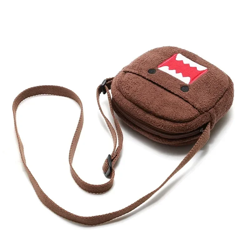 Cute Domo Kun Plush Small Messenger Bag Anime Mini Crossbody Bags for Women Kids Mobile Phone Bag Coin Purse Wallet