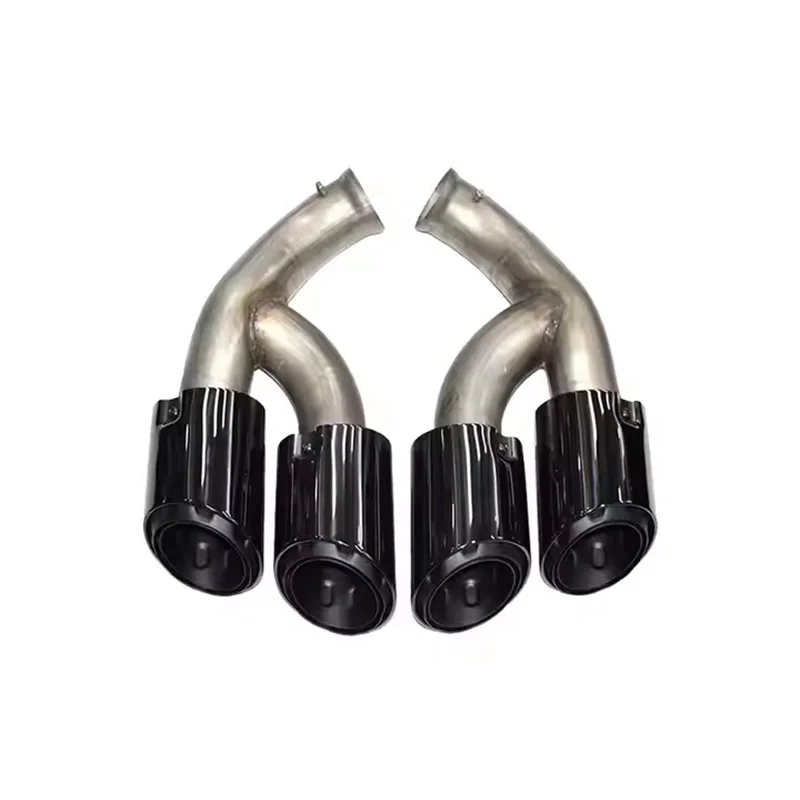 

Double Car Tailpipes Modification Exhaust Tips Latest Exhaust Tail Throat Black Stainless Steel for Porsche Cayenne