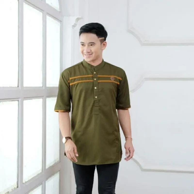 2025 ฤดูร้อนโมเดิร์นมุสลิมเสื้อสําหรับชาย Koko Kurta ปากีสถาน Cool Soft แขนสั้นธรรมดาและปัก