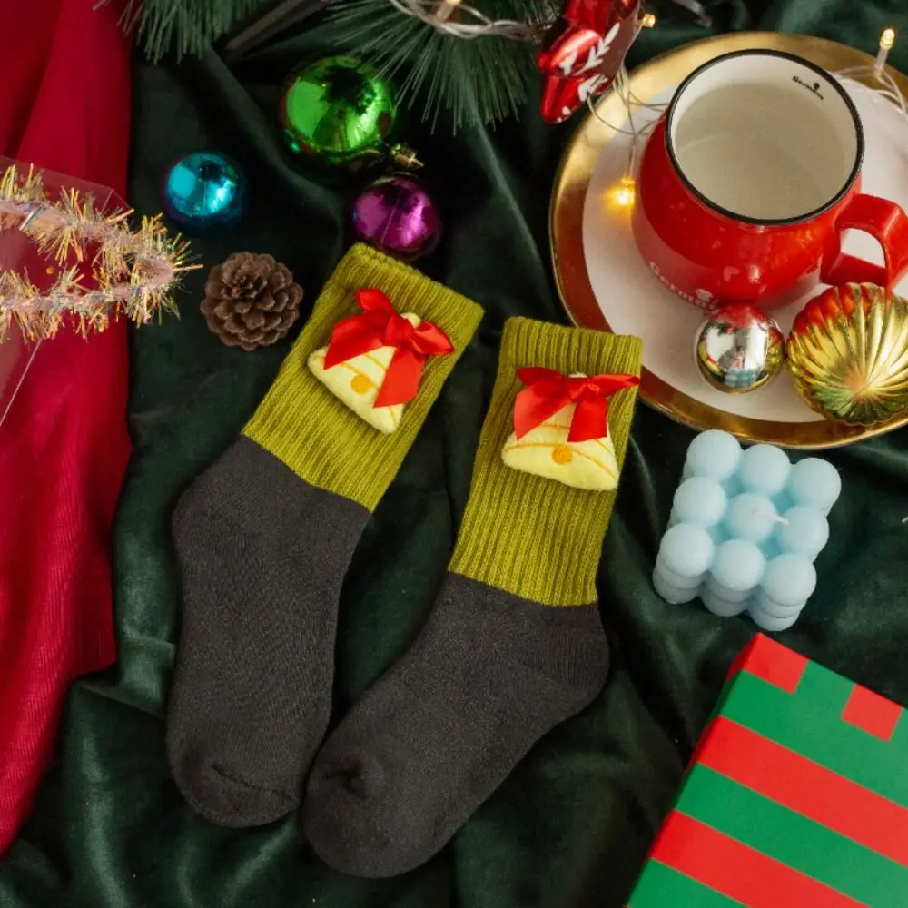 

Cute Cotton Children Christmas Socks Santa Claus Doll Cartoon Hosiery Christmas Tree Cloth Accessories Mid-Tube Socks Kid