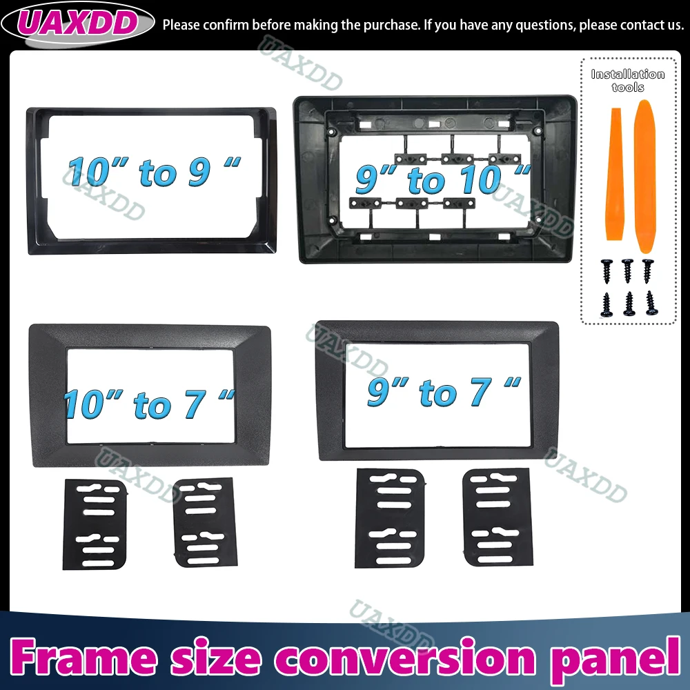 Painel de conversão de tamanho da moldura 9 10 polegadas a 10.1 9 7 polegadas android kit centro fáscia vídeo rádio adaptador player multimídia painel