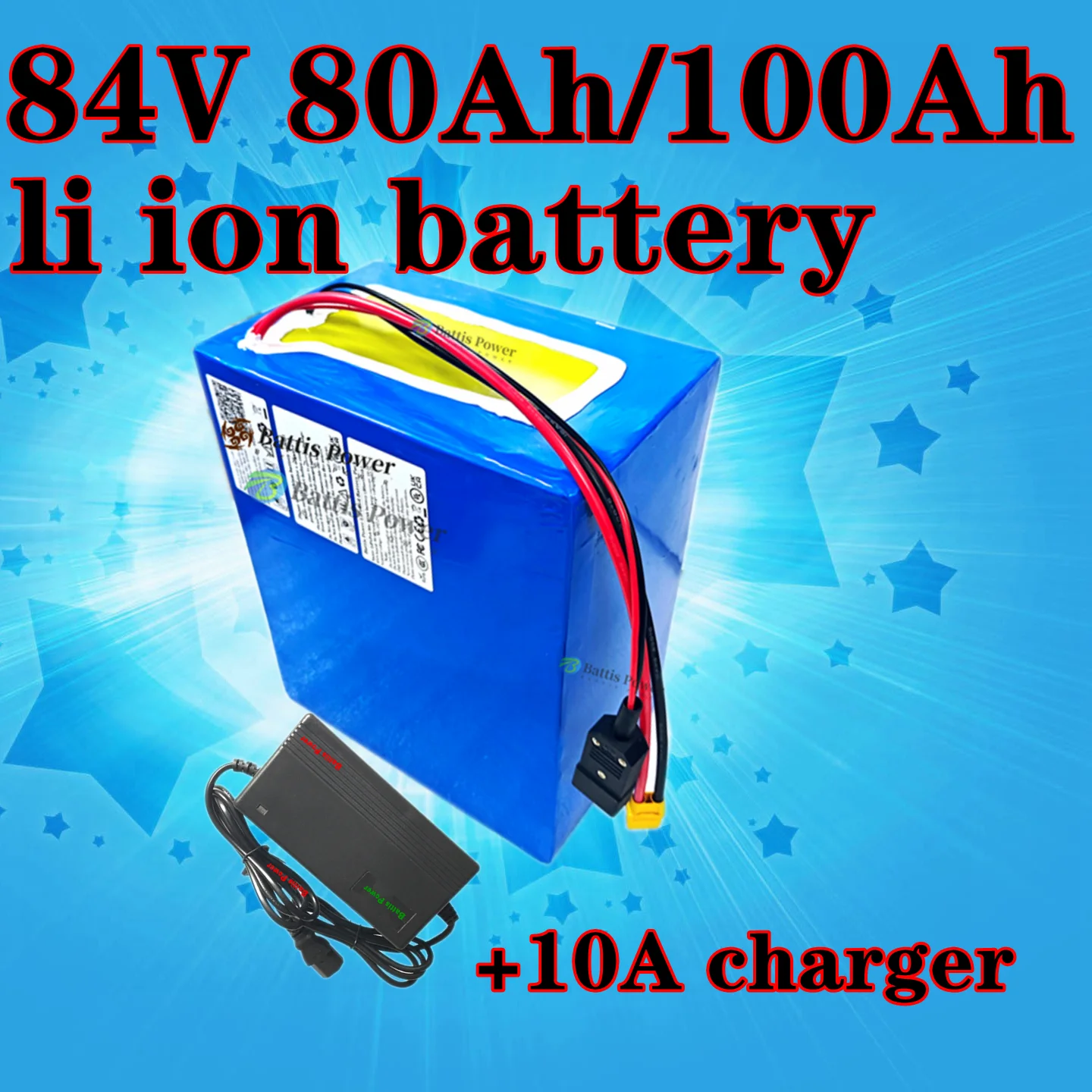 

Teswatts 84V 80Ah 100Ah high quality lithium ion battery bluetooth BMS APP +10A charger