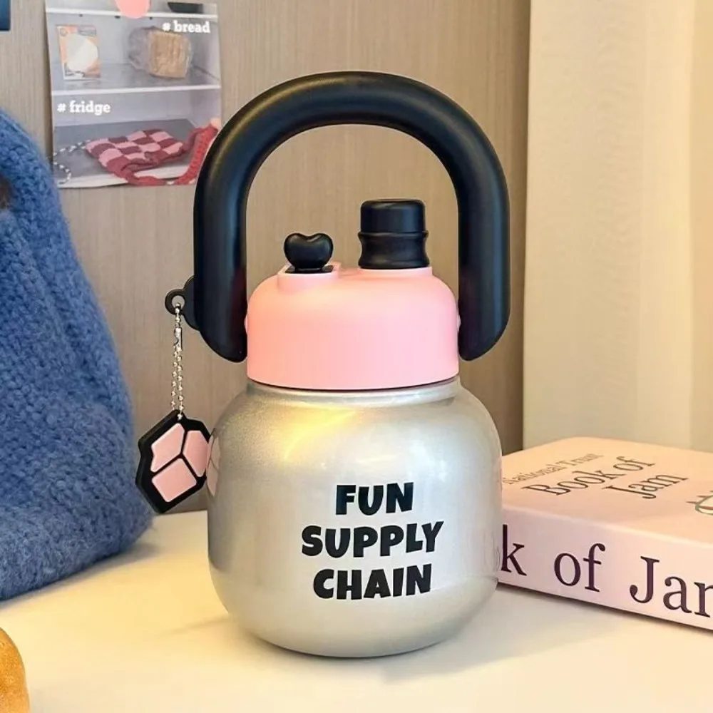 

Creative With Straw Water Sippy Cup Plastic Leakproof Portable Drink Bottle 600/800ml Cartoon Transparent Bottle Outdoor