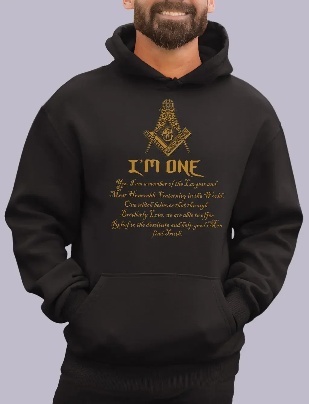 I Am One - Masonic Inscriptions Freemason Pullover Hoodie New 100% Cotton Comfortable Casual Mens Sweatshirts Fashion Streetwear