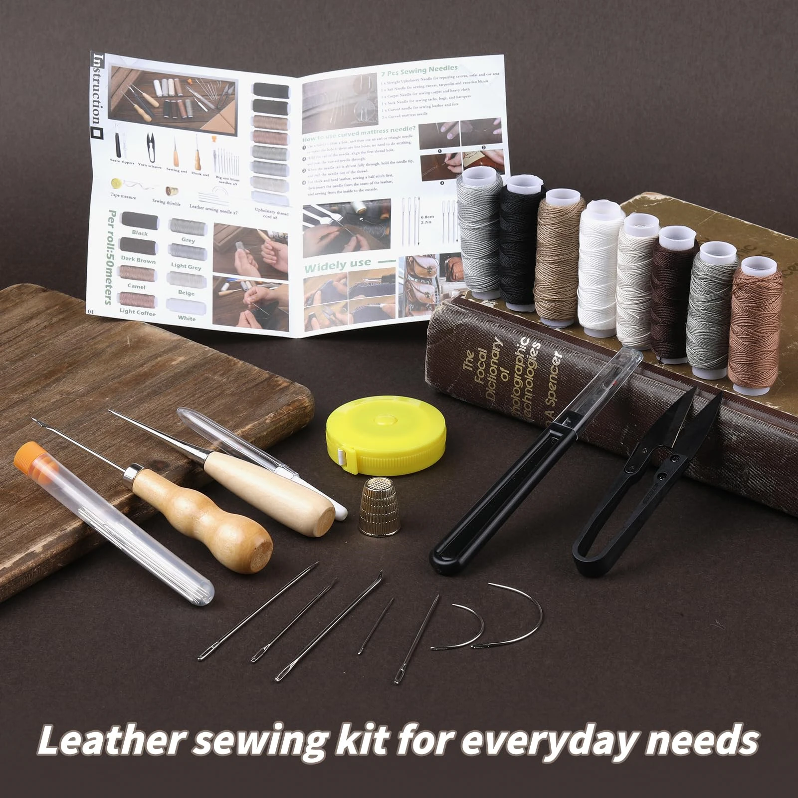 室内装飾品修理用裁縫キット、頑丈な裁縫キット、革細工用ツール - Upholstery Leather Work のレビューと価格