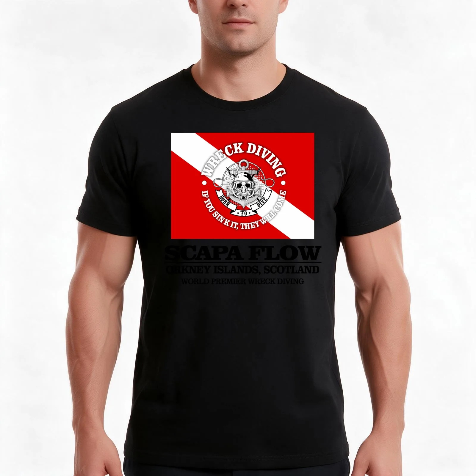 Scapa Flow (best wrecks) T-Shirt, Summer Casual Cotton Tee, Oversized Streetwear Tops, Vintage Graphic Print, Unisex Men Women