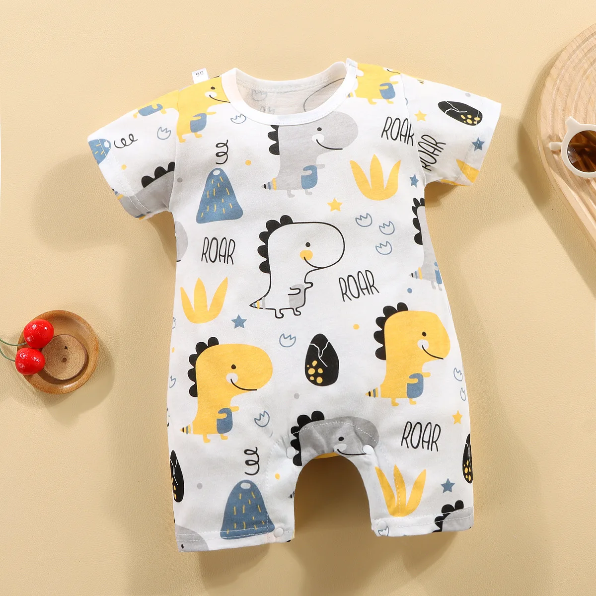 2024 Climbing Clothes Pure Cotton Summer New Version Of Male Baby Thin Female Short Sleeved Children Onesies Kids Clothes