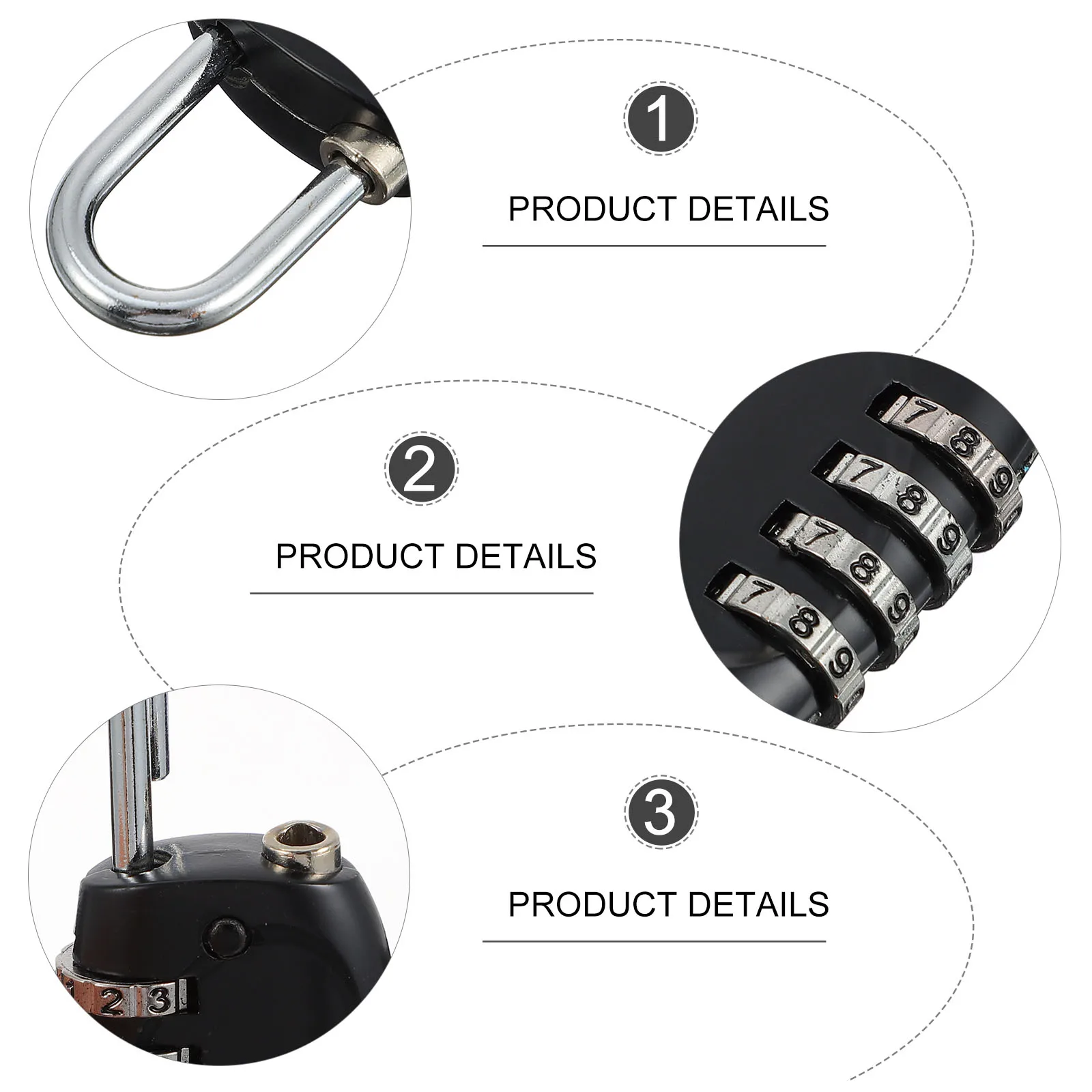 

2 Pcs Password Portable Door Lock Journey Case Digital Padlock Locks for Suitcases