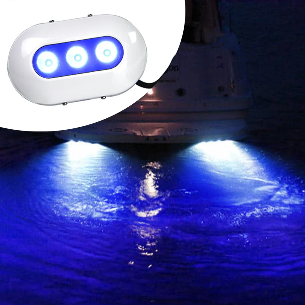 

STLF ANHEART Marine Light 12V IP68 9w Blue Pontoon Ship Yacht Waterproof LED Led Lamp Underwater for Boat