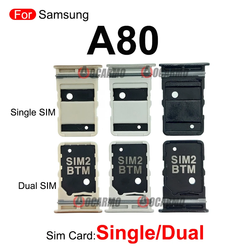 Cartão sim duplo para samsung galaxy a80 SM-A805F única bandeja sim microsd titular nano slot peça de substituição