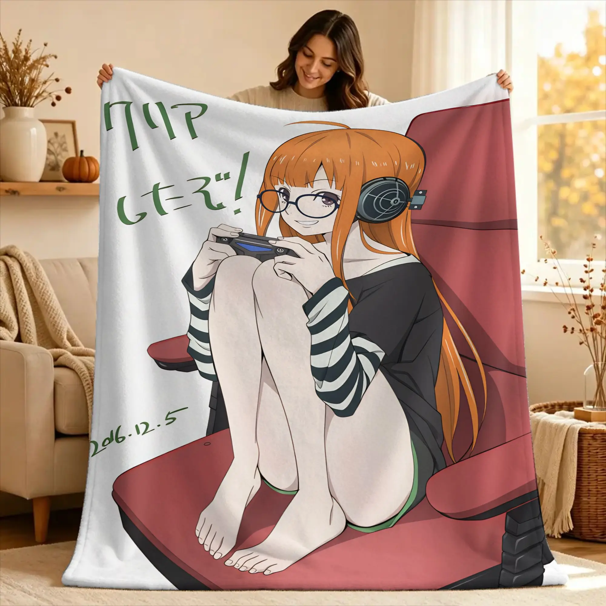 P5 Futaba Sakura Joker Plush Blanket Kids  Flannel Throw Blanket For Outdoor Soft Warm Design Quality Bedspread Gift Idea