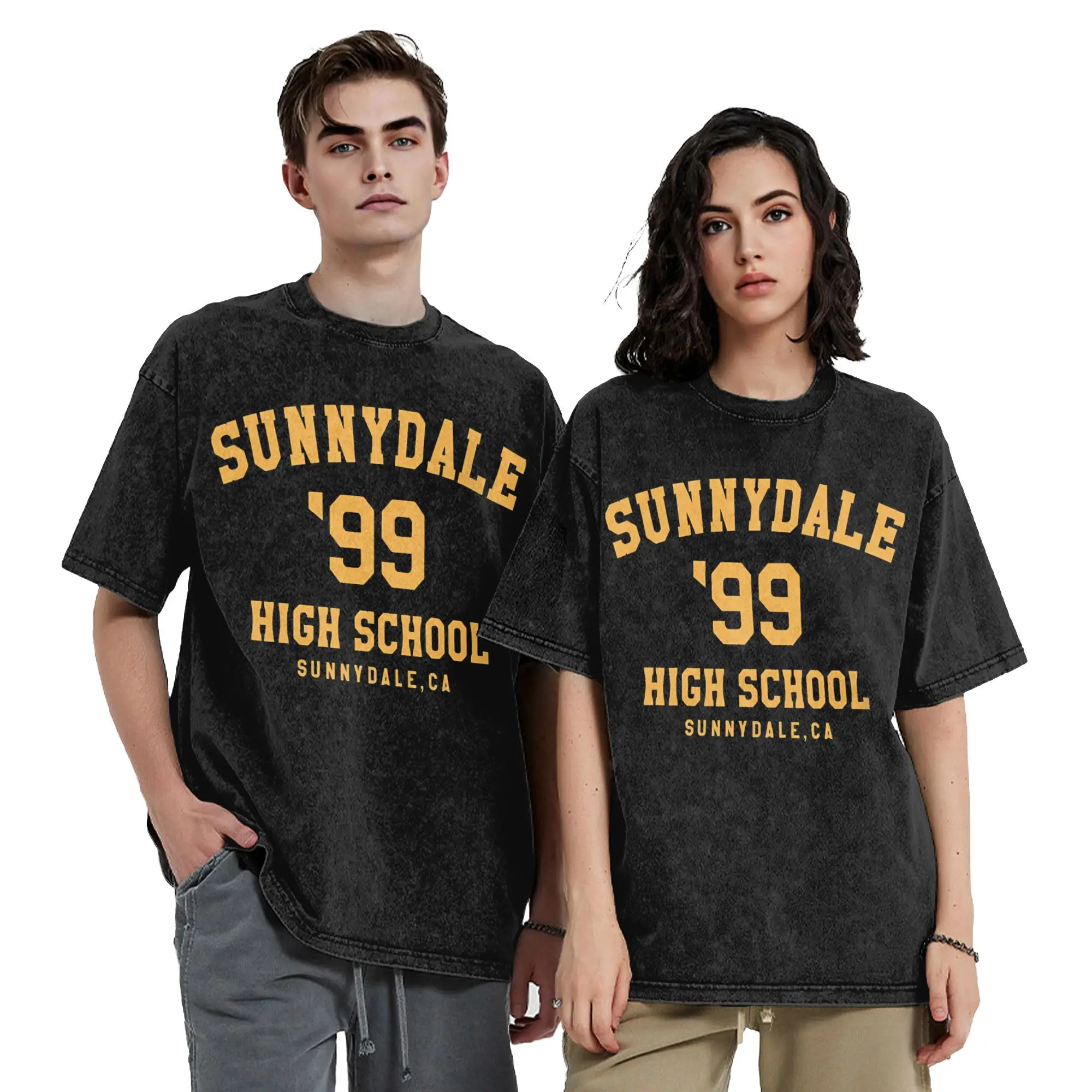 Sunnydale High School Washed T Shirts Streetwear T-Shirt Buffy the Vampire Slayer Tee Shirt Men Women 100% Cotton Graphic