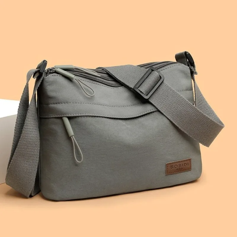 

Однотонная нейлоновая сумка, женская новая многофункциональная повседневная водонепроницаемая портативная модная сумка через плечо