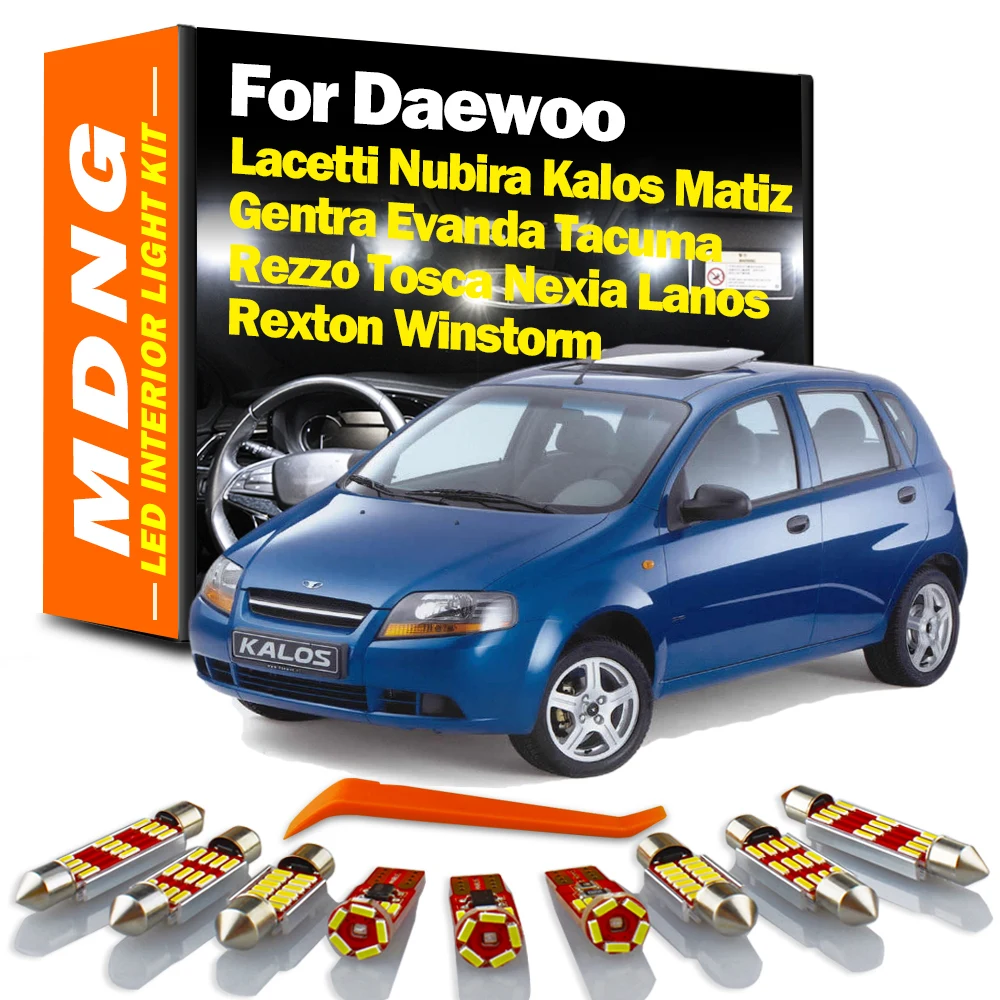 Kit de luz LED Interior para coche, accesorio para Daewoo Lacetti Nubira Kalos Matiz Gentra Evanda Tacuma Rezzo Tosca Nexia Lanos Rexton Winstorm