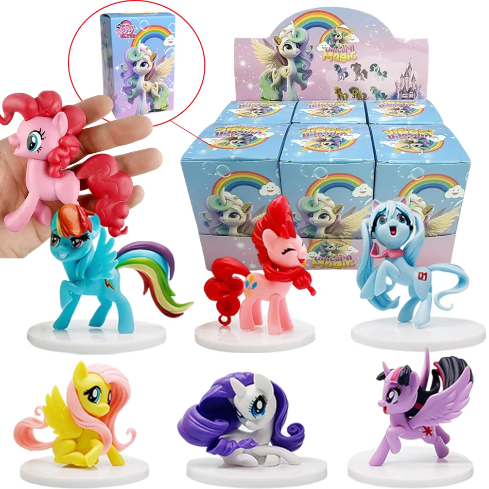 

Набор из 1-6 фигурок My Little Pony в закрытой упаковке: Пинки Пай, Флаттершай, Твайлайт Спаркл. Модели кукол для декора и подарков.