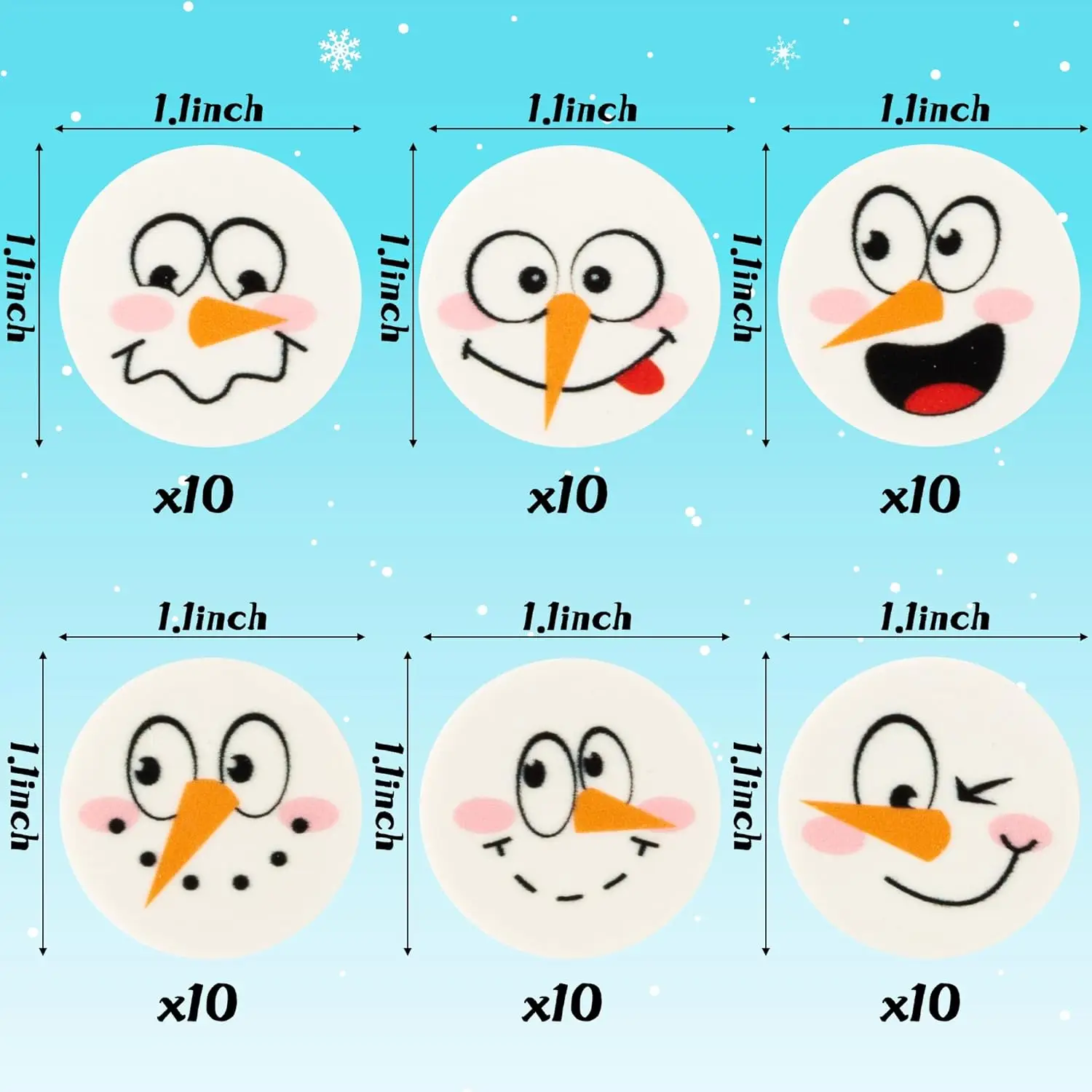 Mini Cute Snowman Eraser for Winter Christmas Party Filler Favors Snowman Emotion Novelty Rubber Pencil Erasers Teaching Rewards