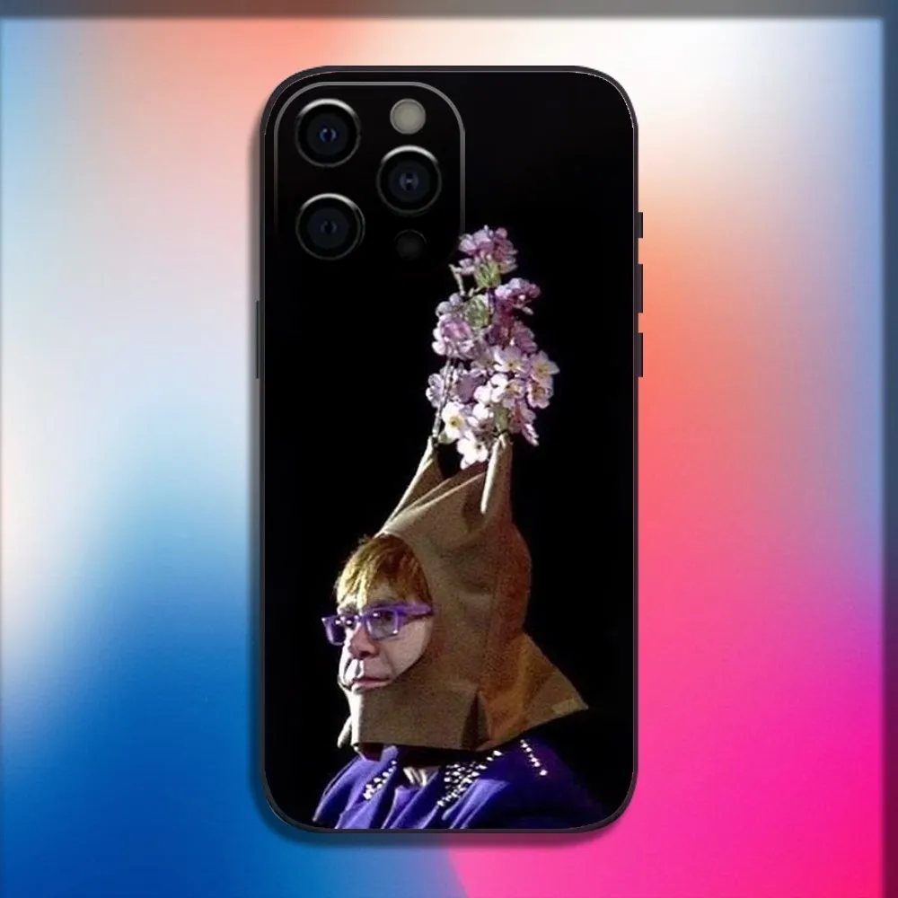 Singer E-Elton John Phone Case For iPhone 16,15,14,13,12,11,Pro,X,XS,Max,XR,Plus,Mini Soft Black Cover