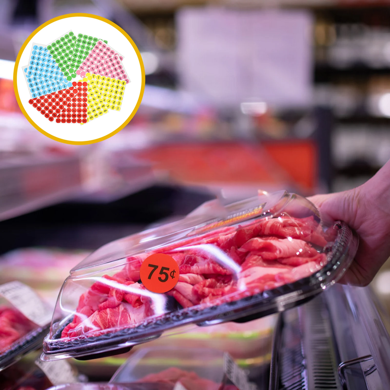 

480pcs 10 Sheets Removable Price Self-Adhesive Sale Price Tags For Retail Stores Supermarkets Market Small Business Round Bright