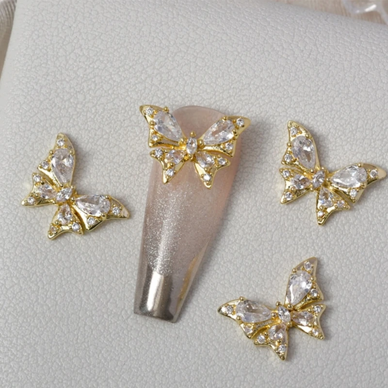 3D Butterfly Nail Rhinestones Nail Decorations Metal Nail Studs Nail Jewelry Nail Beauty Designs Charms Nail Charms