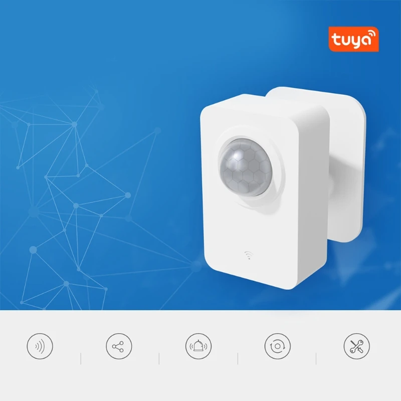 Ipiip Tuya Wifi مستشعر الأشعة تحت الحمراء البشري للهواتف الذكية التي تعمل بالبطارية تطبيق الهاتف المحمول إنذار لاسلكي PIR محس